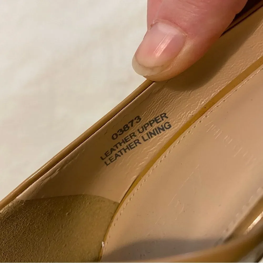 J. Crew size 7.5 Neutral Beige Pointed Toe Patent Leather Pumps Heels